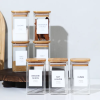 18-Pack 8oz Glass Spice Jars with Bamboo Lids & Labels — Airtight Borosilicate Spice Bottles for Kitchen Pantry Organization