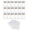 18-Pack 8oz Glass Spice Jars with Bamboo Lids & Labels — Airtight Borosilicate Spice Bottles for Kitchen Pantry Organization