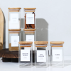 18-Pack 8oz Glass Spice Jars with Bamboo Lids & Labels — Airtight Borosilicate Spice Bottles for Kitchen Pantry Organization